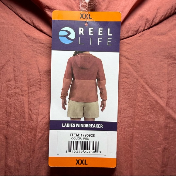 Reel Life Womens Mesh Lined Hooded Windbreaker - Picture 3 of 5